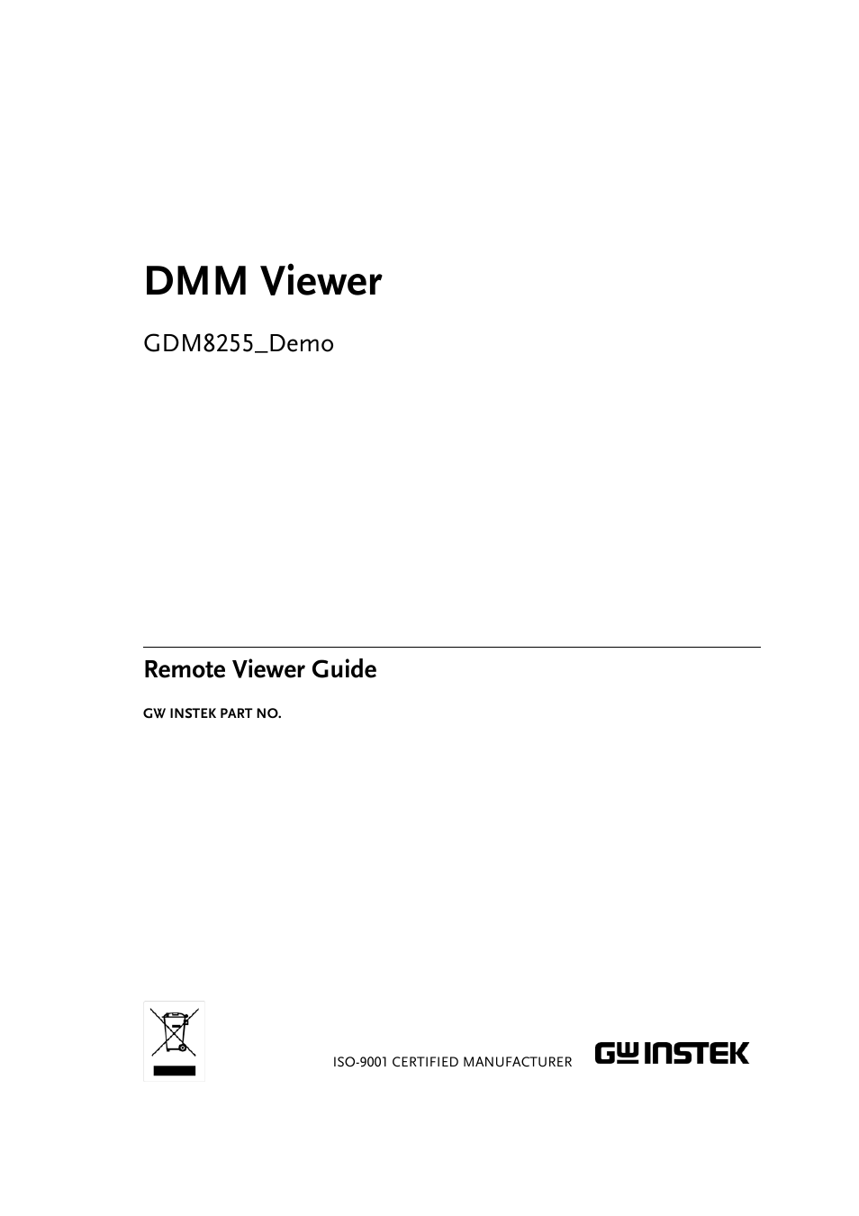 GW Instek GDM-8200A DMM-Viewer (PC Software) Guide User Manual | 27 pages