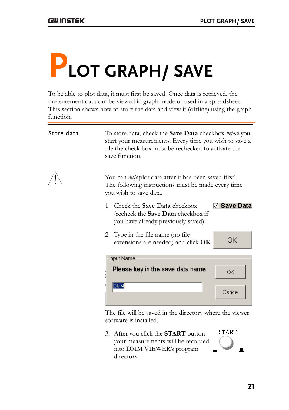 Lot graph/ save | GW Instek GDM-8200A DMM-Viewer (PC Software) Guide User Manual | Page 21 / 27