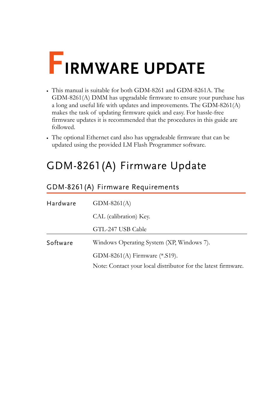 GW Instek GDM-8261A Firmware Upgrade Manual User Manual | 12 pages