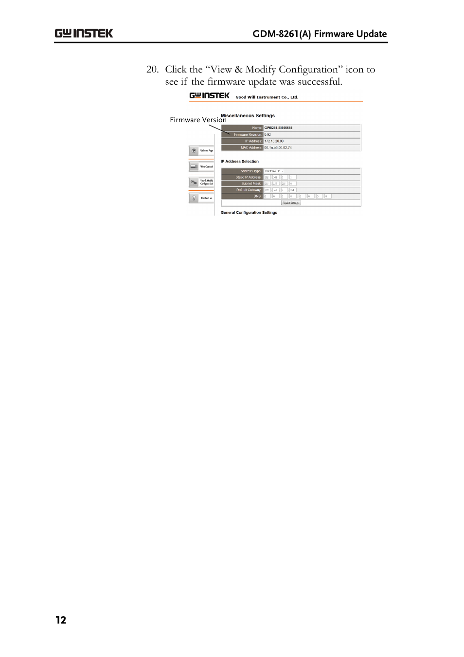 GW Instek GDM-8261A Firmware Upgrade Manual User Manual | Page 12 / 12