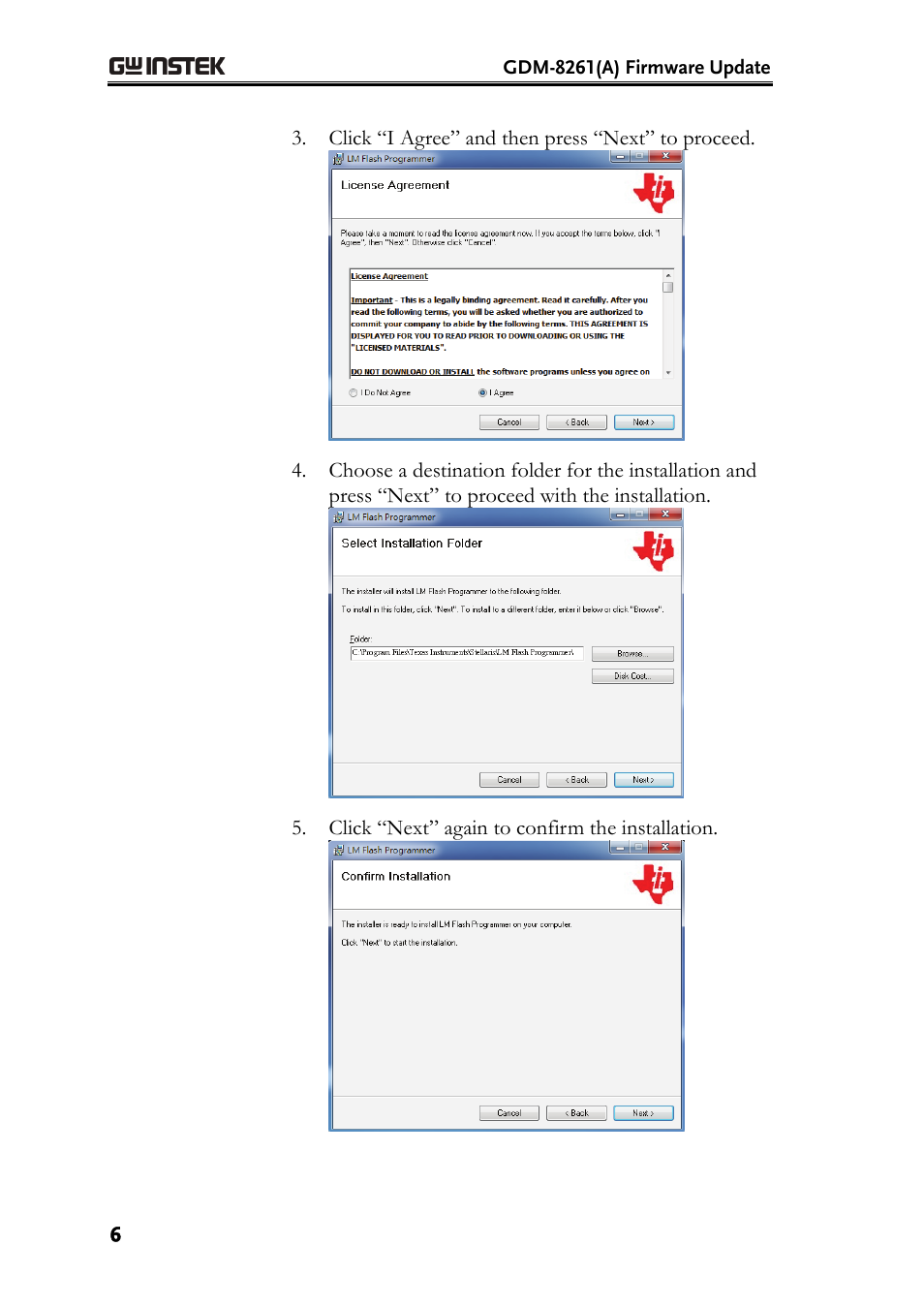 GW Instek GDM-8261A Firmware Upgrade Manual User Manual | Page 6 / 12