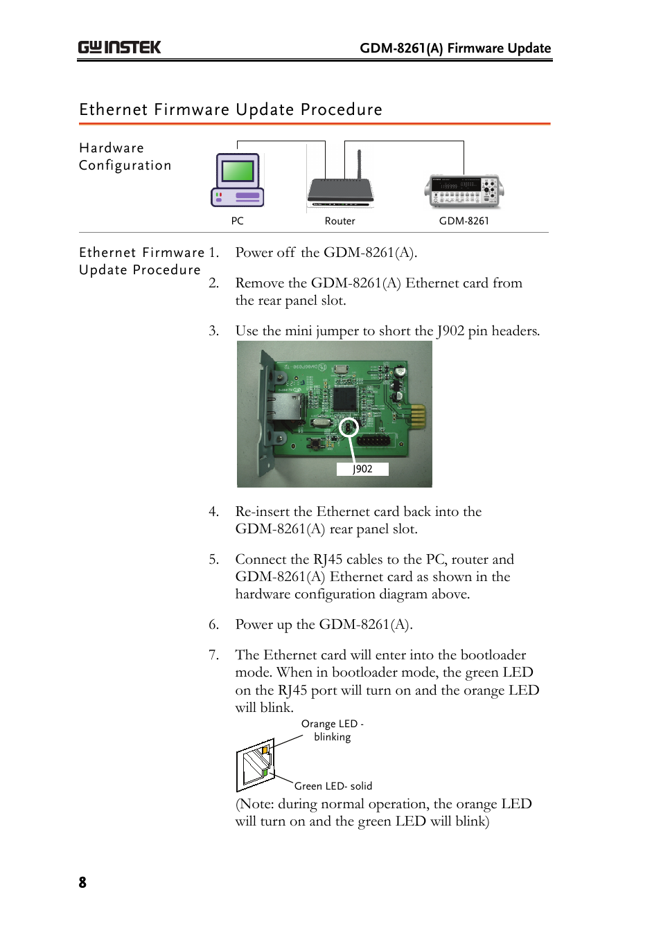 Ethernet firmware update procedure | GW Instek GDM-8261A Firmware Upgrade Manual User Manual | Page 8 / 12