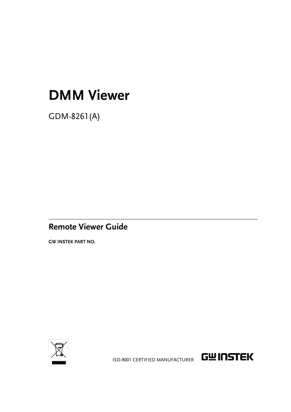 GW Instek GDM-8261A Remote Viewer(DMM-Viewer) Guide User Manual | 31 pages