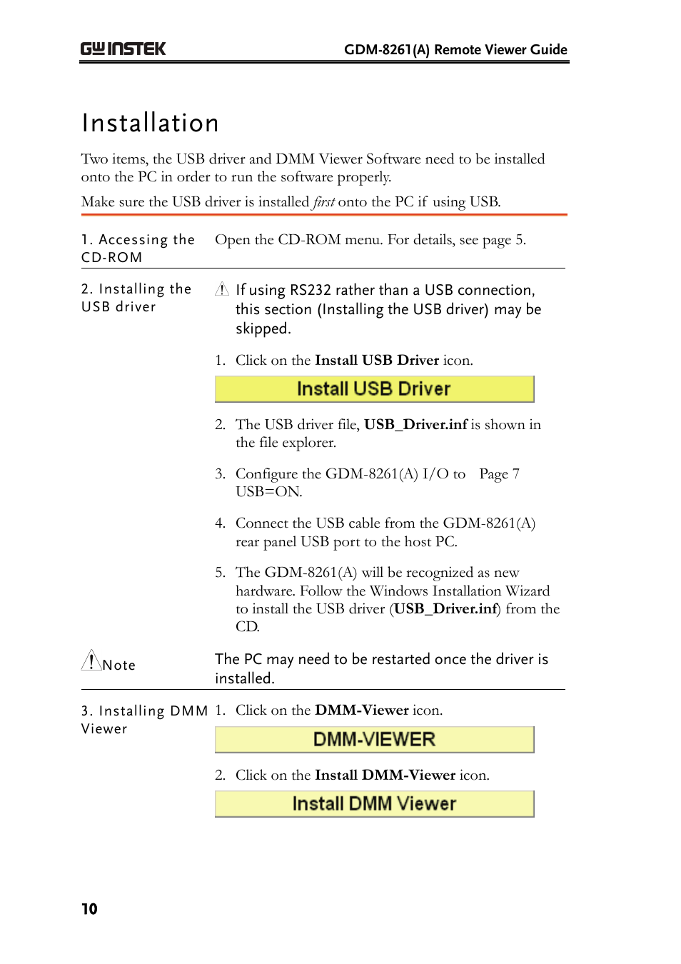 Installation | GW Instek GDM-8261A Remote Viewer(DMM-Viewer) Guide User Manual | Page 10 / 31