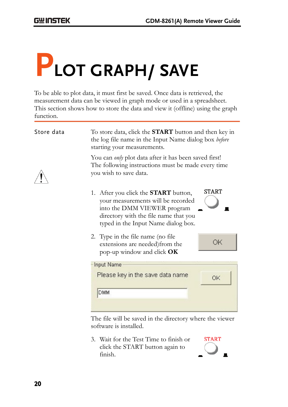 Lot graph/ save | GW Instek GDM-8261A Remote Viewer(DMM-Viewer) Guide User Manual | Page 20 / 31