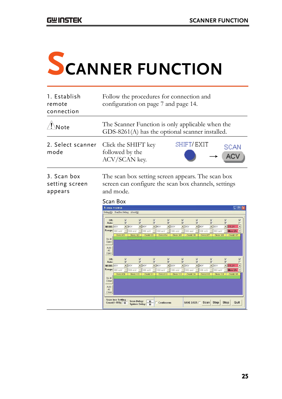 Canner function | GW Instek GDM-8261A Remote Viewer(DMM-Viewer) Guide User Manual | Page 25 / 31