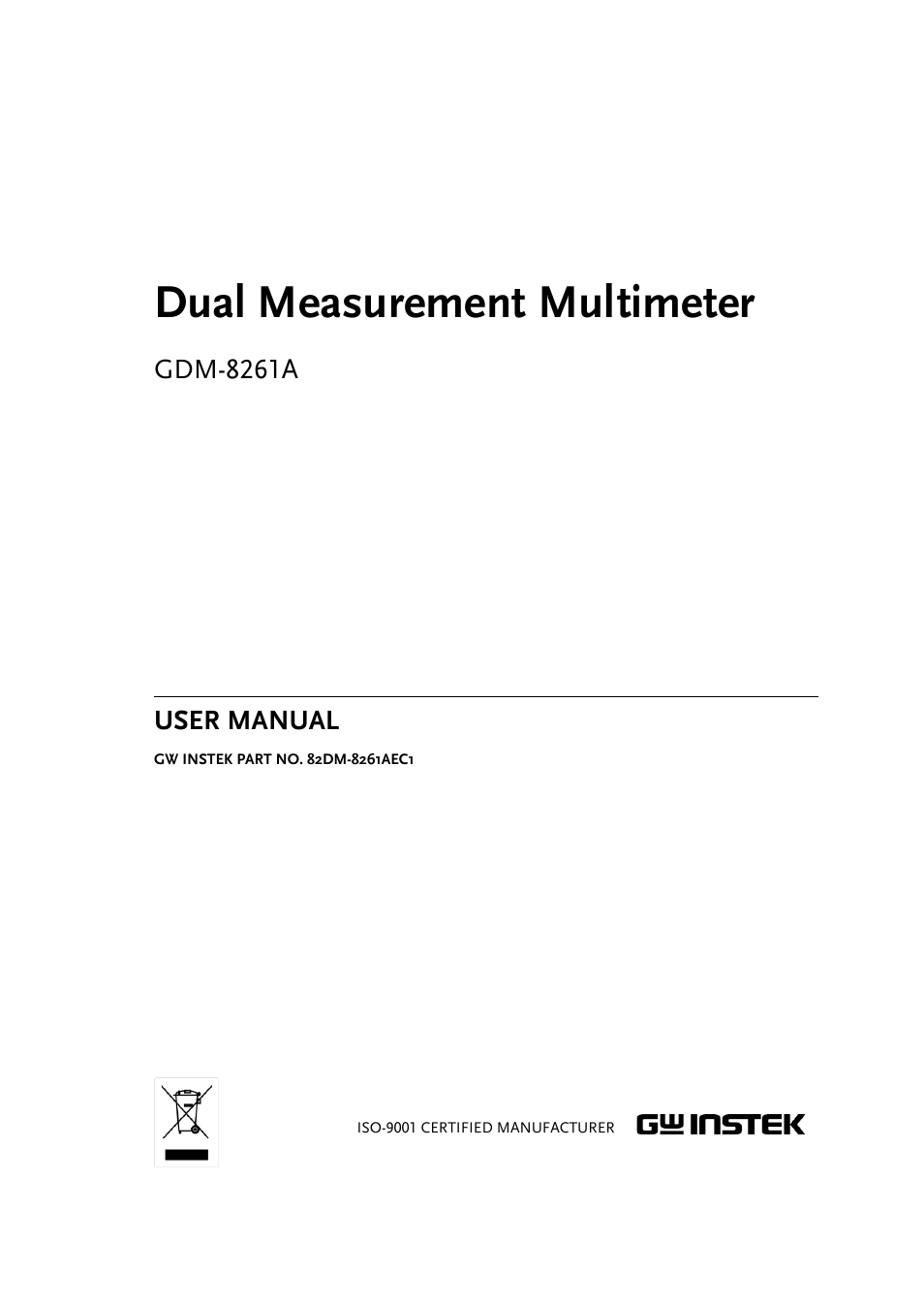 GW Instek GDM-8261A User manual User Manual | 230 pages