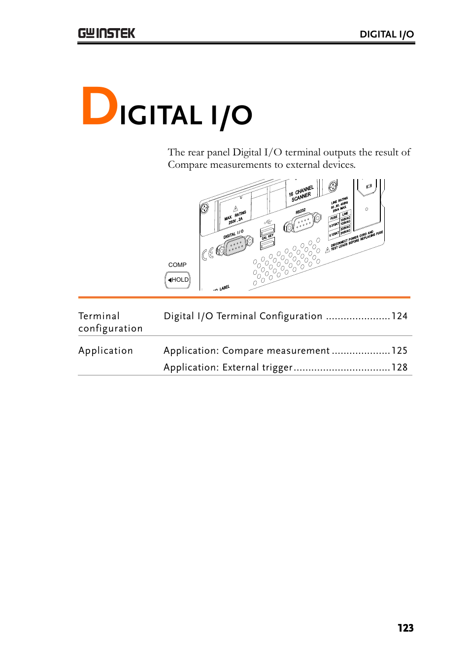 Digital i/o, Igital i/o | GW Instek GDM-8261A User manual User Manual | Page 123 / 230