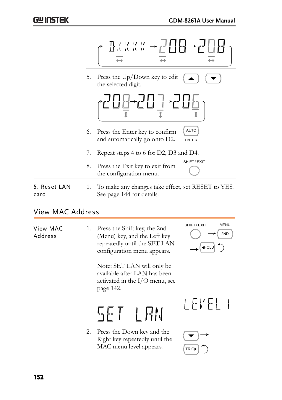 View mac address | GW Instek GDM-8261A User manual User Manual | Page 152 / 230