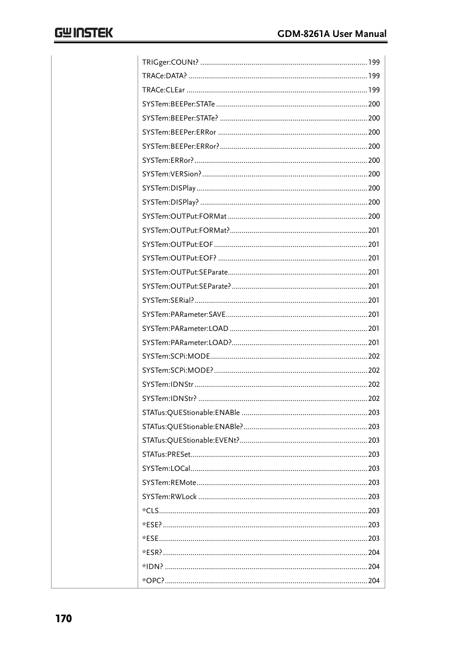 GW Instek GDM-8261A User manual User Manual | Page 170 / 230