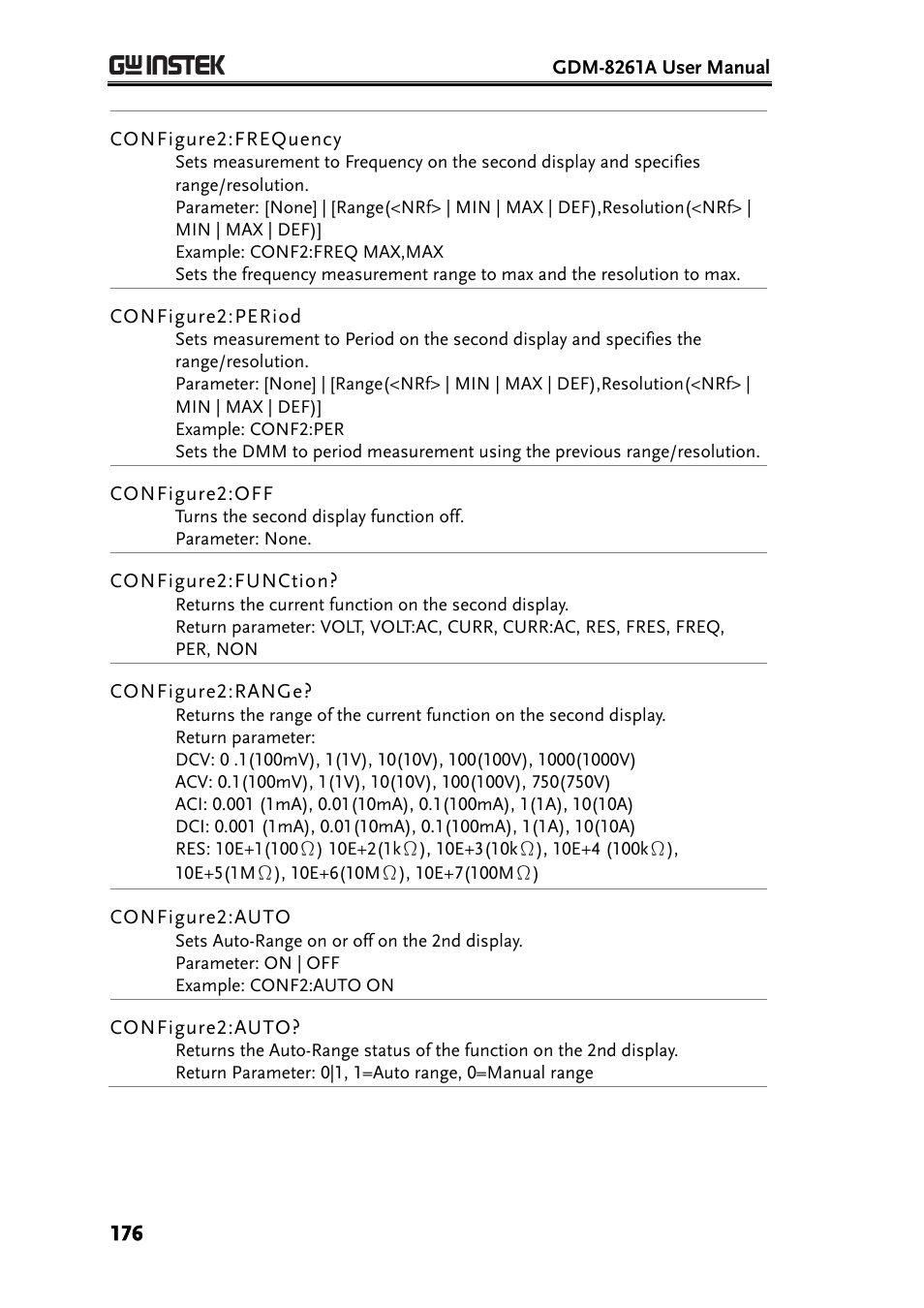 GW Instek GDM-8261A User manual User Manual | Page 176 / 230