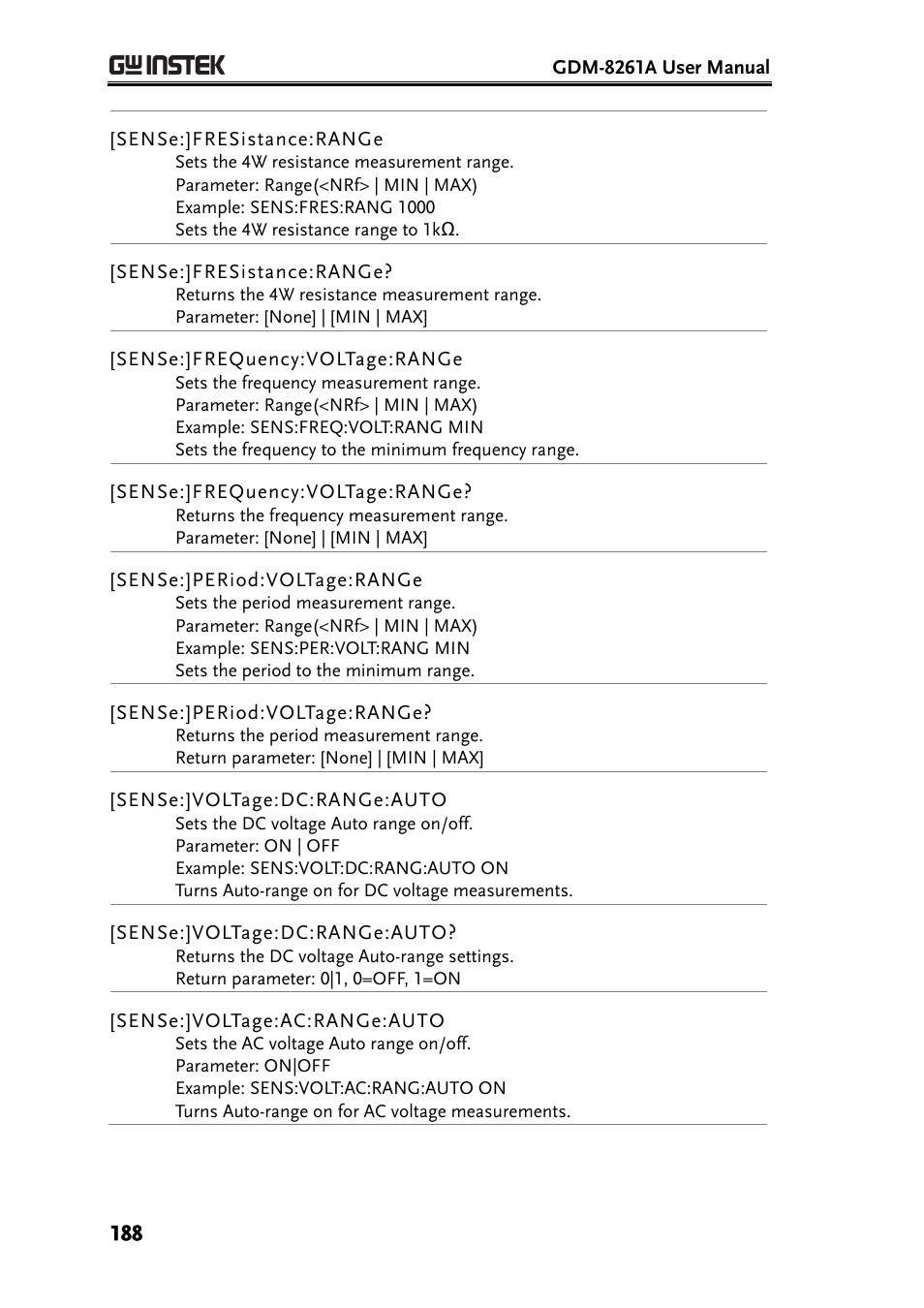 GW Instek GDM-8261A User manual User Manual | Page 188 / 230