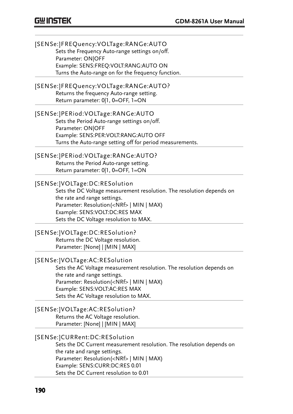 GW Instek GDM-8261A User manual User Manual | Page 190 / 230