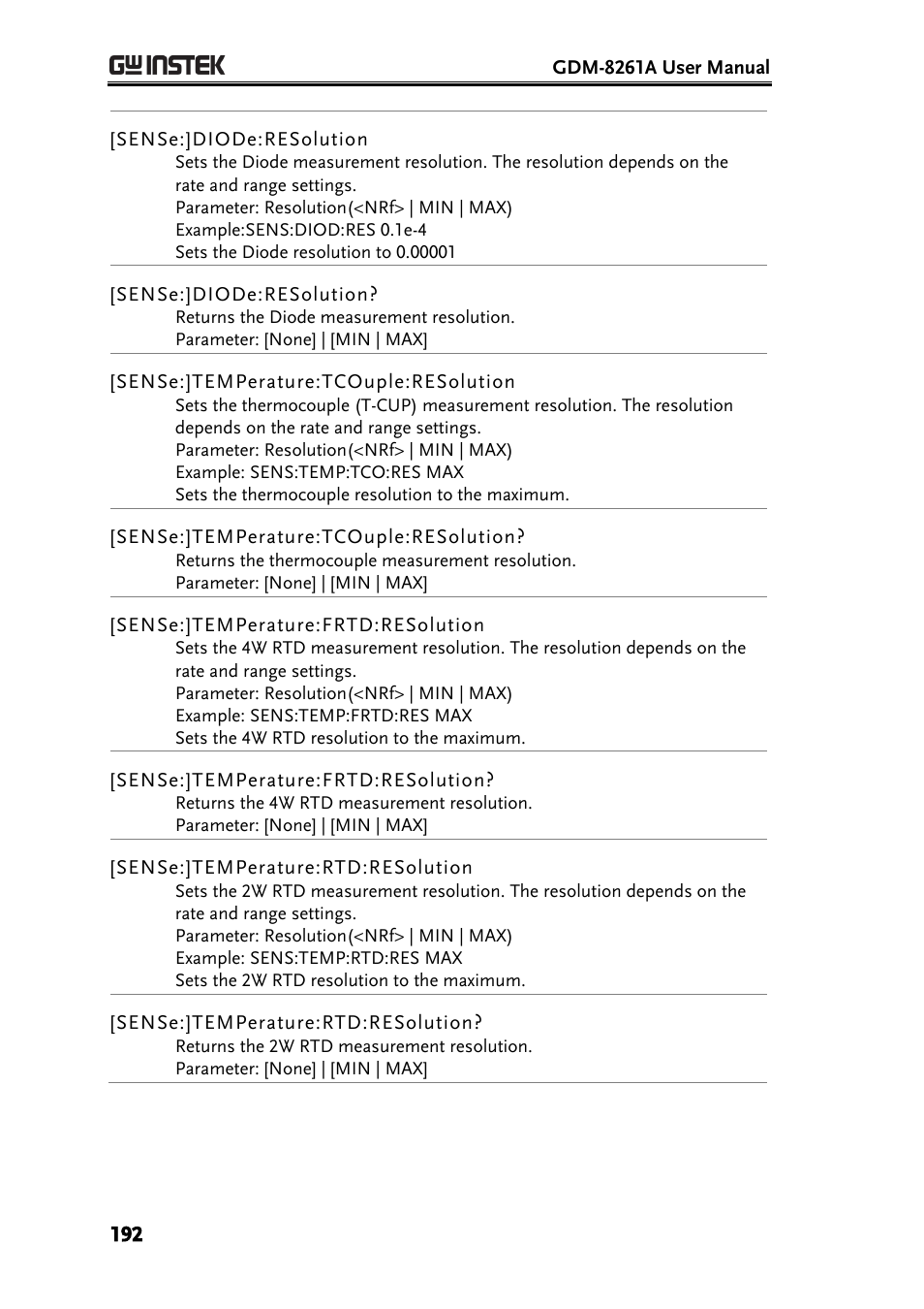 GW Instek GDM-8261A User manual User Manual | Page 192 / 230