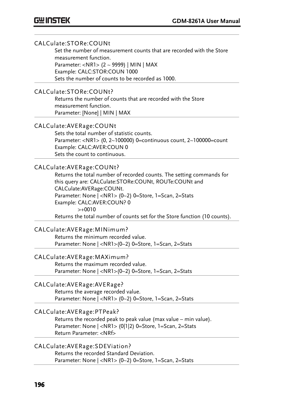 GW Instek GDM-8261A User manual User Manual | Page 196 / 230