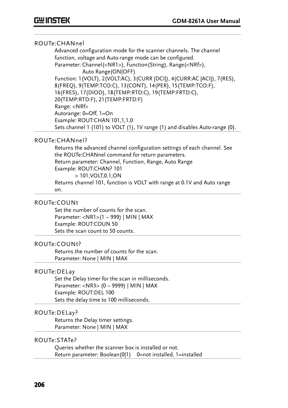 GW Instek GDM-8261A User manual User Manual | Page 206 / 230