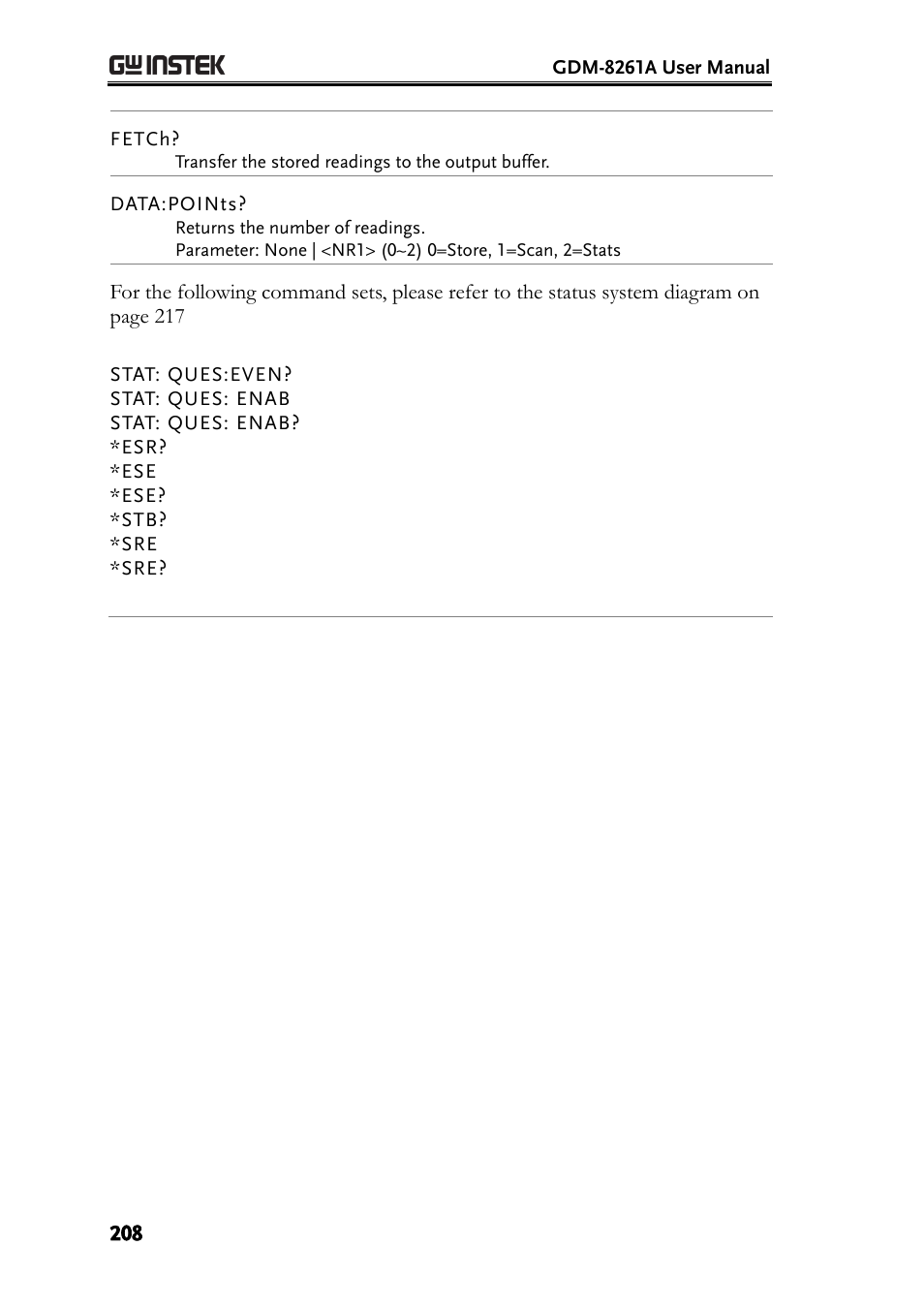 GW Instek GDM-8261A User manual User Manual | Page 208 / 230