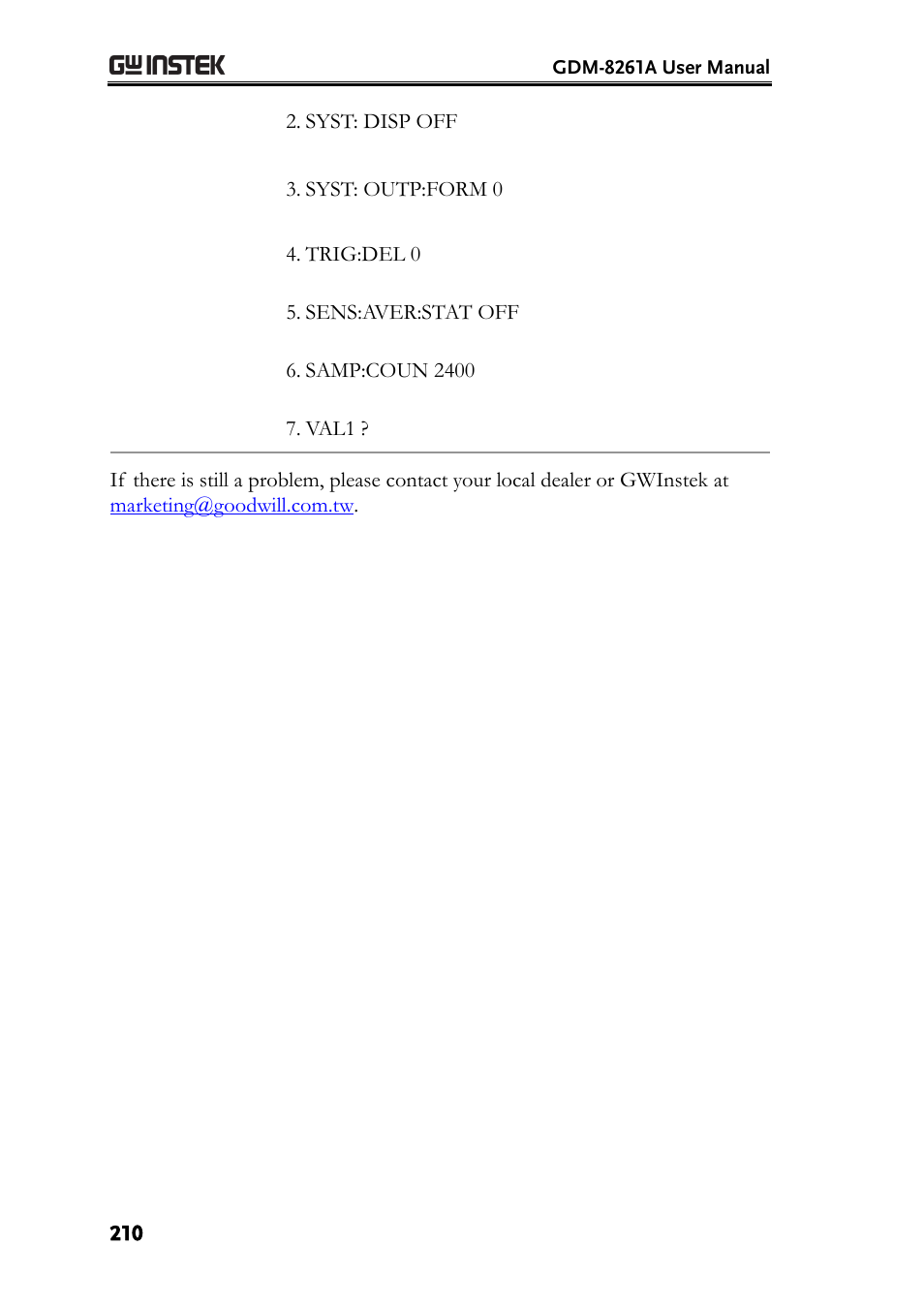 GW Instek GDM-8261A User manual User Manual | Page 210 / 230