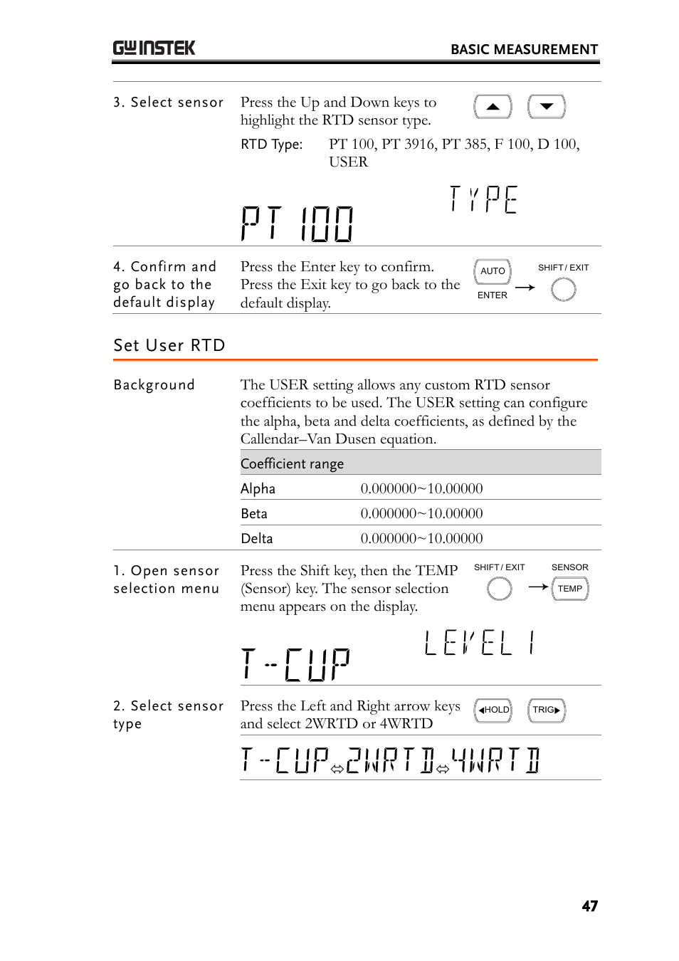 Set user rtd | GW Instek GDM-8261A User manual User Manual | Page 47 / 230