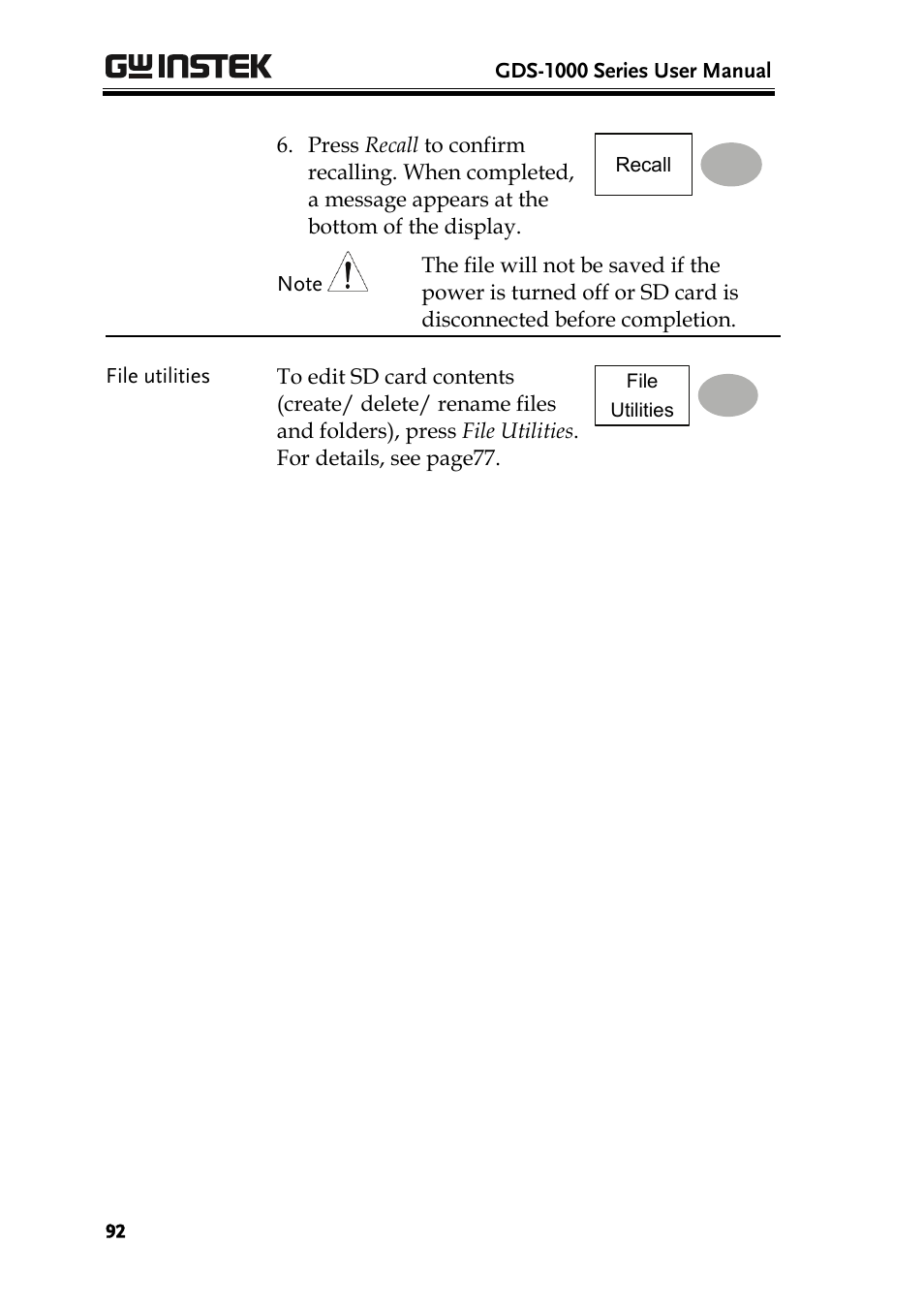 GW Instek GDS-1000 Series User Manual User Manual | Page 92 / 107