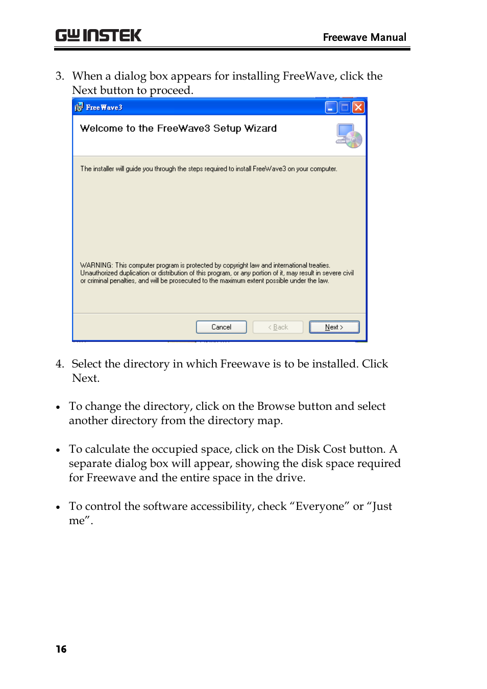 GW Instek GDS-1000A Series Freewave user manual User Manual | Page 16 / 51