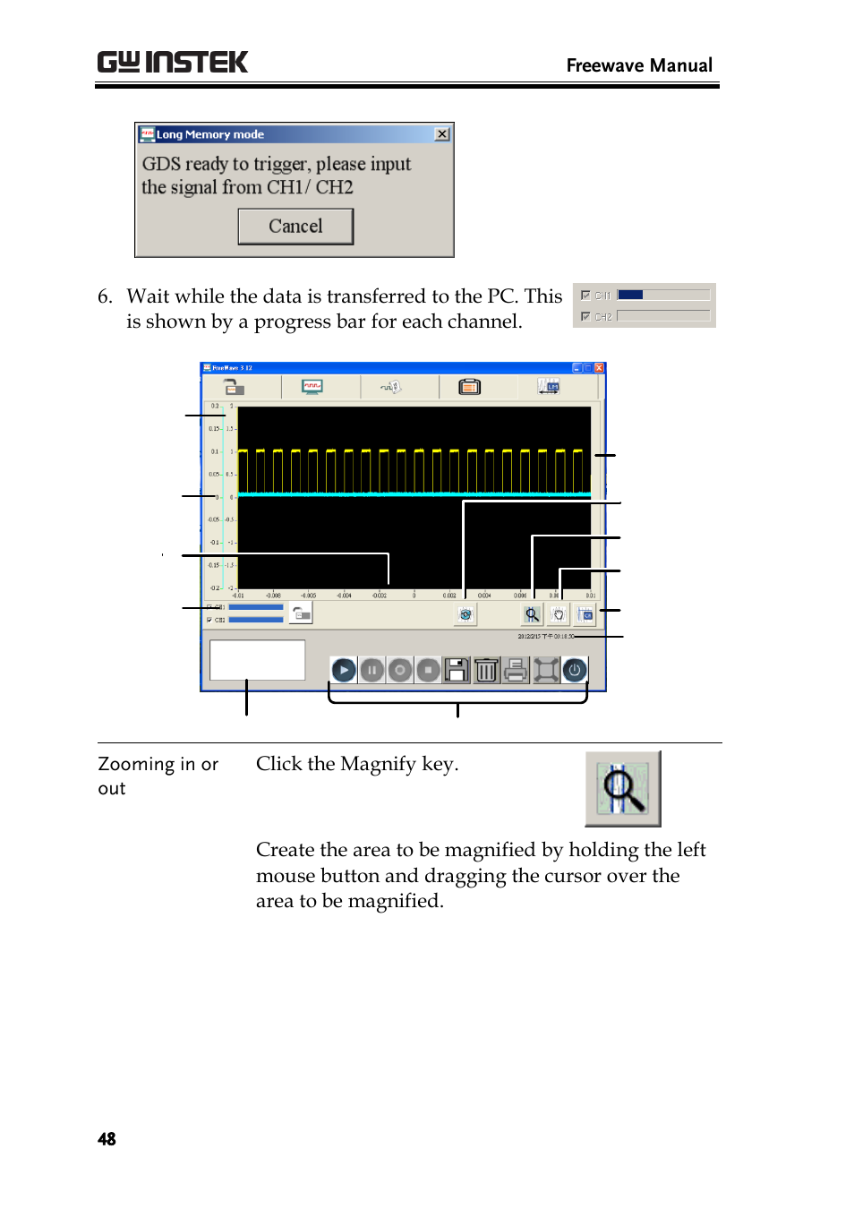 GW Instek GDS-1000A Series Freewave user manual User Manual | Page 48 / 51