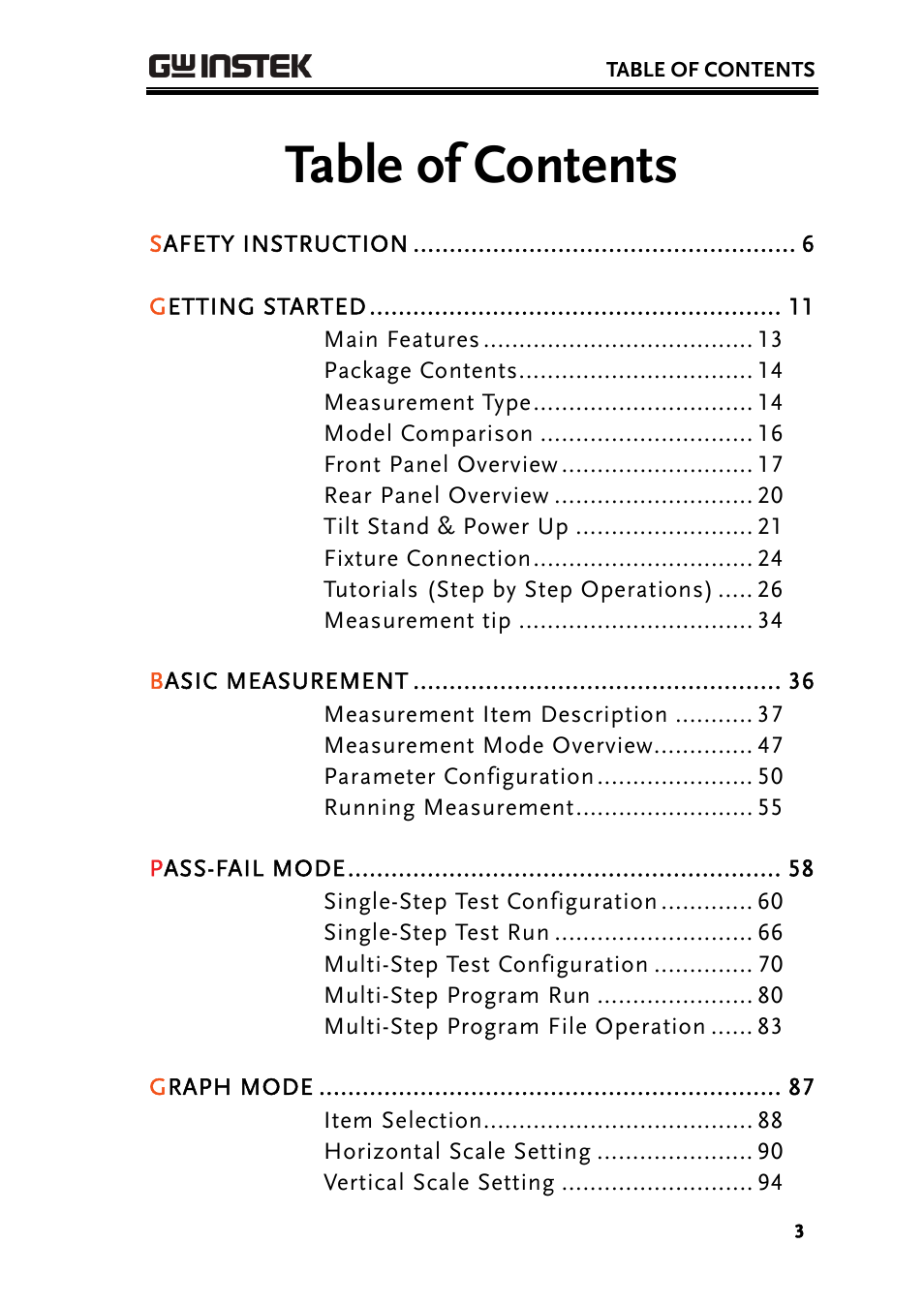 GW Instek LCR-8101 (Replaced by LCR-8101G) User Manual | Page 3 / 139