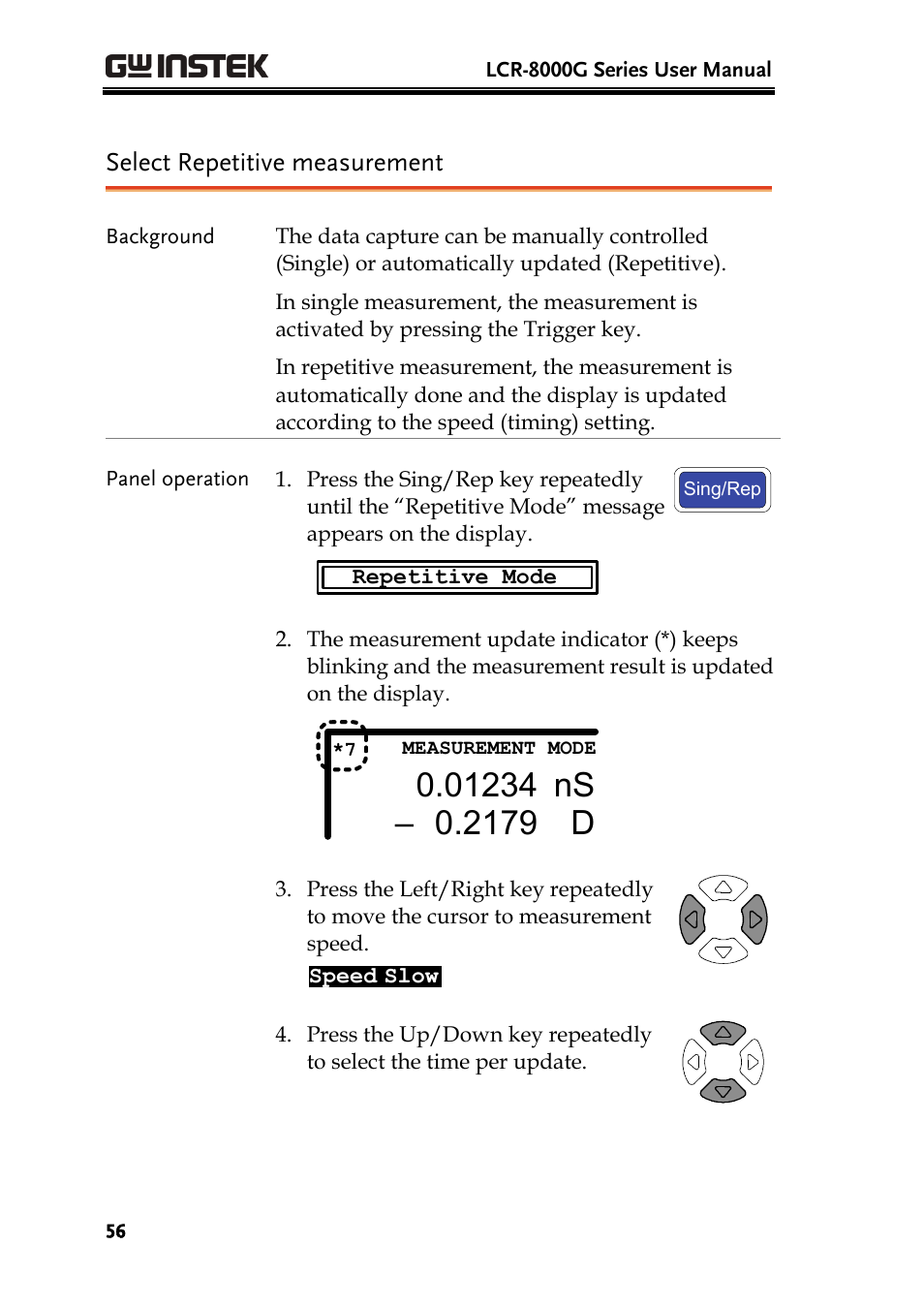 Select repetitive measurement | GW Instek LCR-8101 (Replaced by LCR-8101G) User Manual | Page 56 / 139