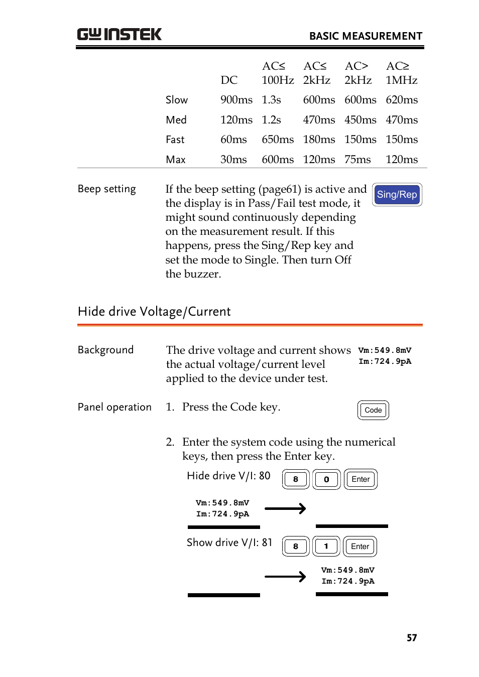 Hide drive voltage/current | GW Instek LCR-8101 (Replaced by LCR-8101G) User Manual | Page 57 / 139