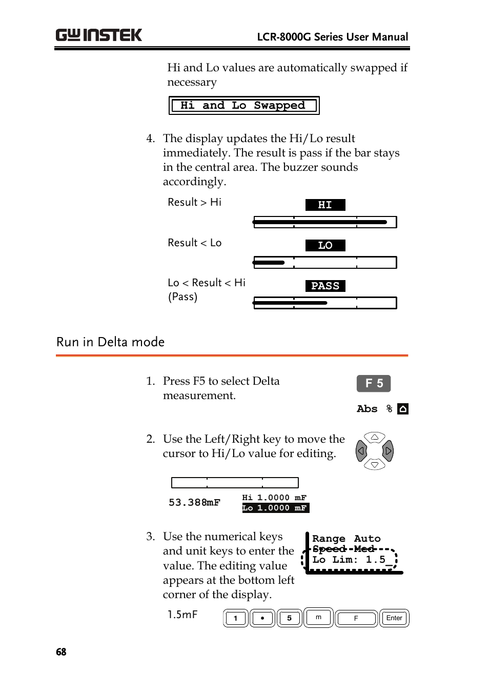 Run in delta mode | GW Instek LCR-8101 (Replaced by LCR-8101G) User Manual | Page 68 / 139