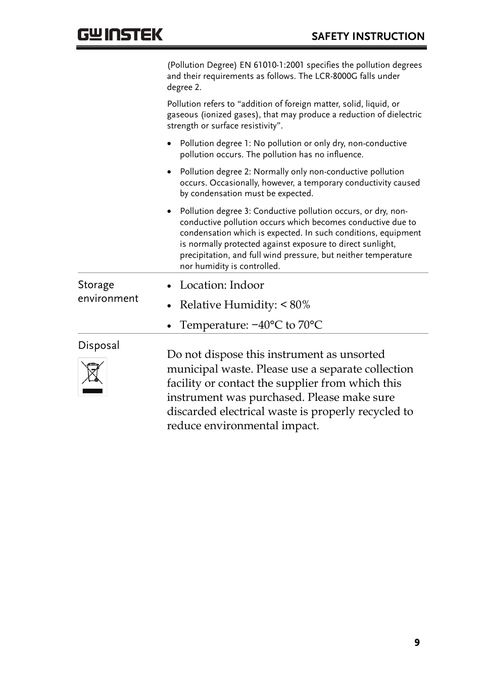 GW Instek LCR-8101 (Replaced by LCR-8101G) User Manual | Page 9 / 139