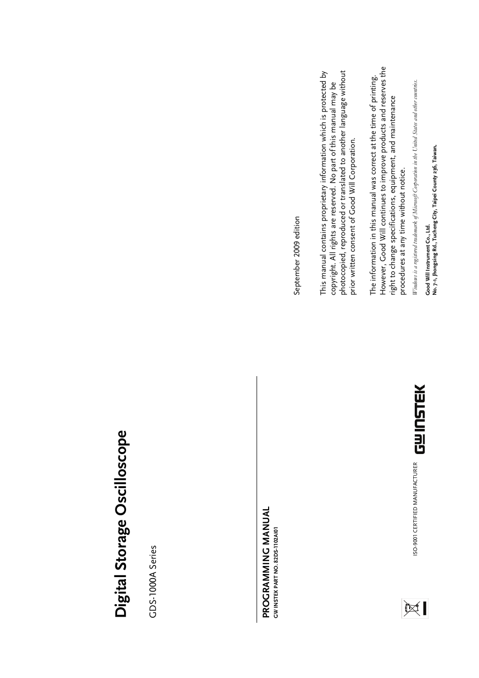 GW Instek GDS-1000A Series Programming Manual User Manual | 32 pages