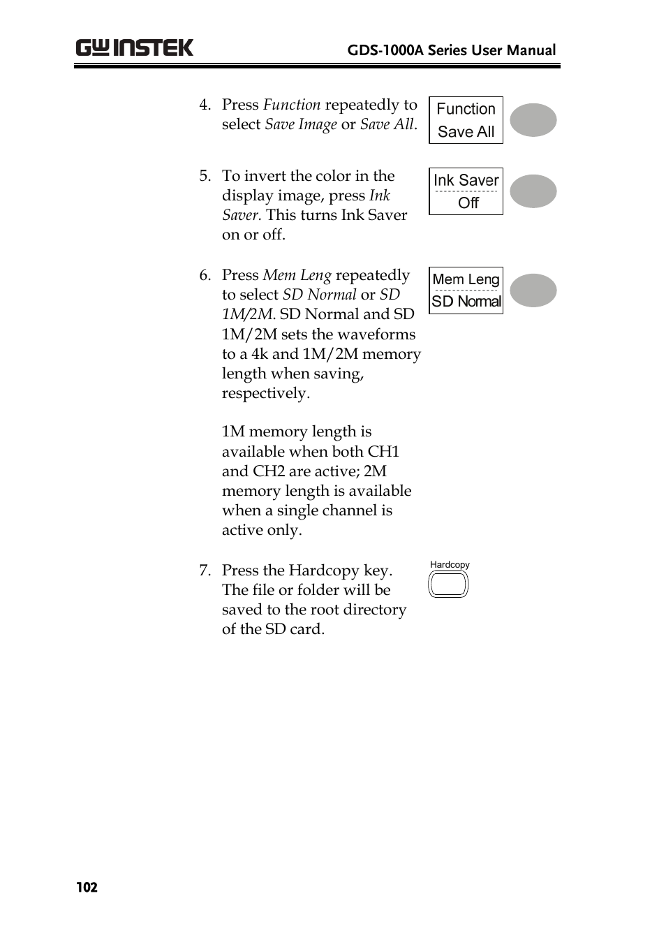 GW Instek GDS-1000A Series User Manual User Manual | Page 102 / 135