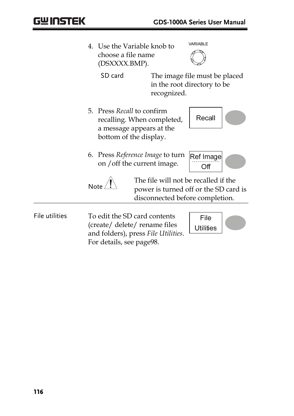 GW Instek GDS-1000A Series User Manual User Manual | Page 116 / 135