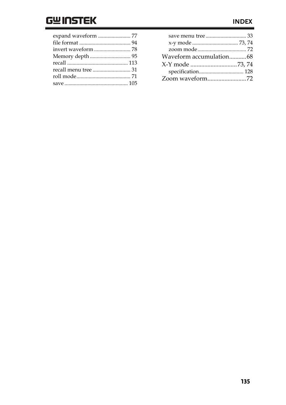 GW Instek GDS-1000A Series User Manual User Manual | Page 135 / 135