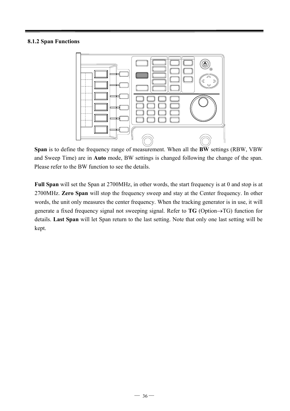 7ghz spectrum analyzer operation manual ⎯ ⎯ 36 | GW Instek GSP-827 User Manual User Manual | Page 37 / 97