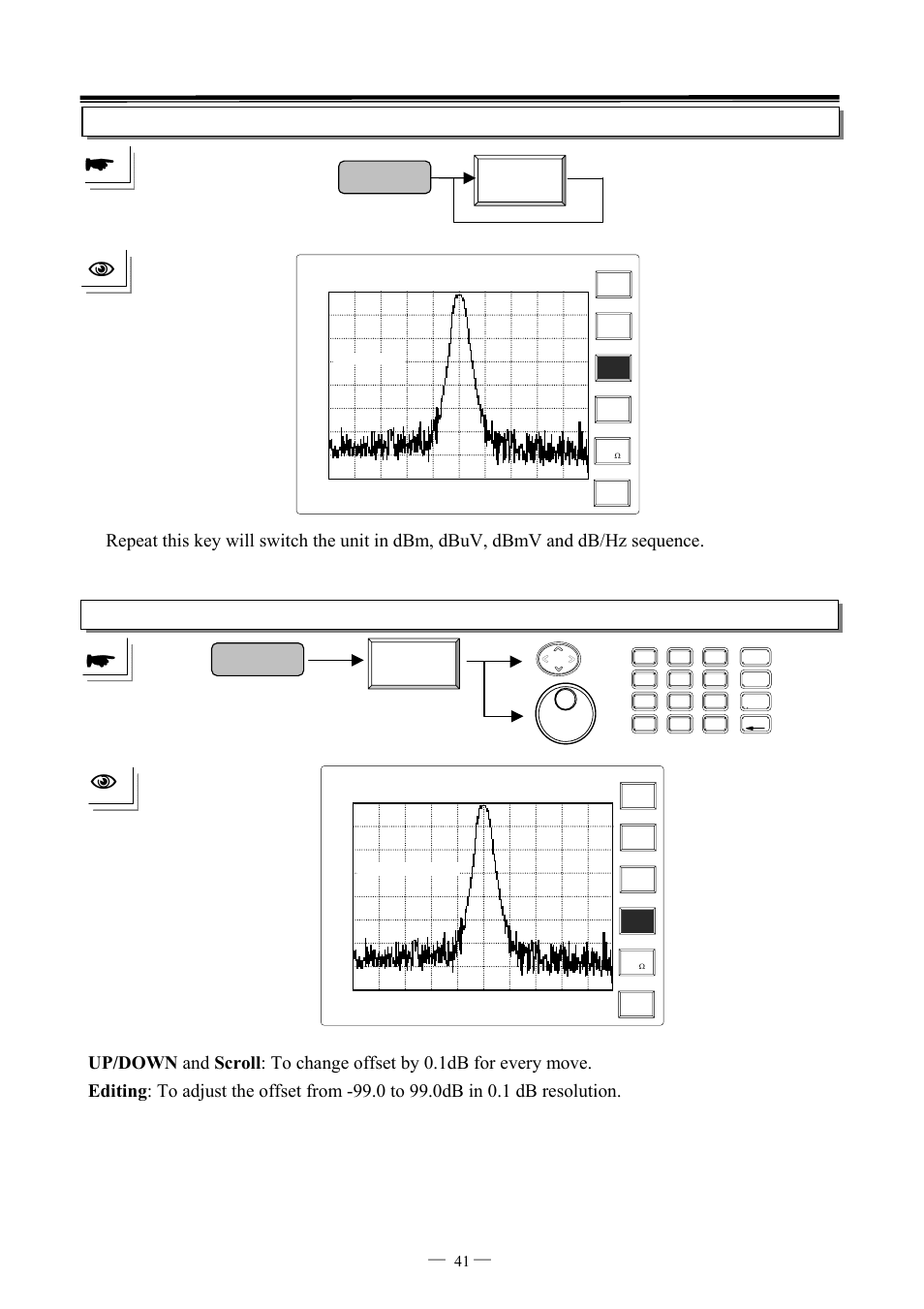 Amplitude ext gain loss, 7ghz spectrum analyzer operation manual ⎯ ⎯ 41 | GW Instek GSP-827 User Manual User Manual | Page 42 / 97