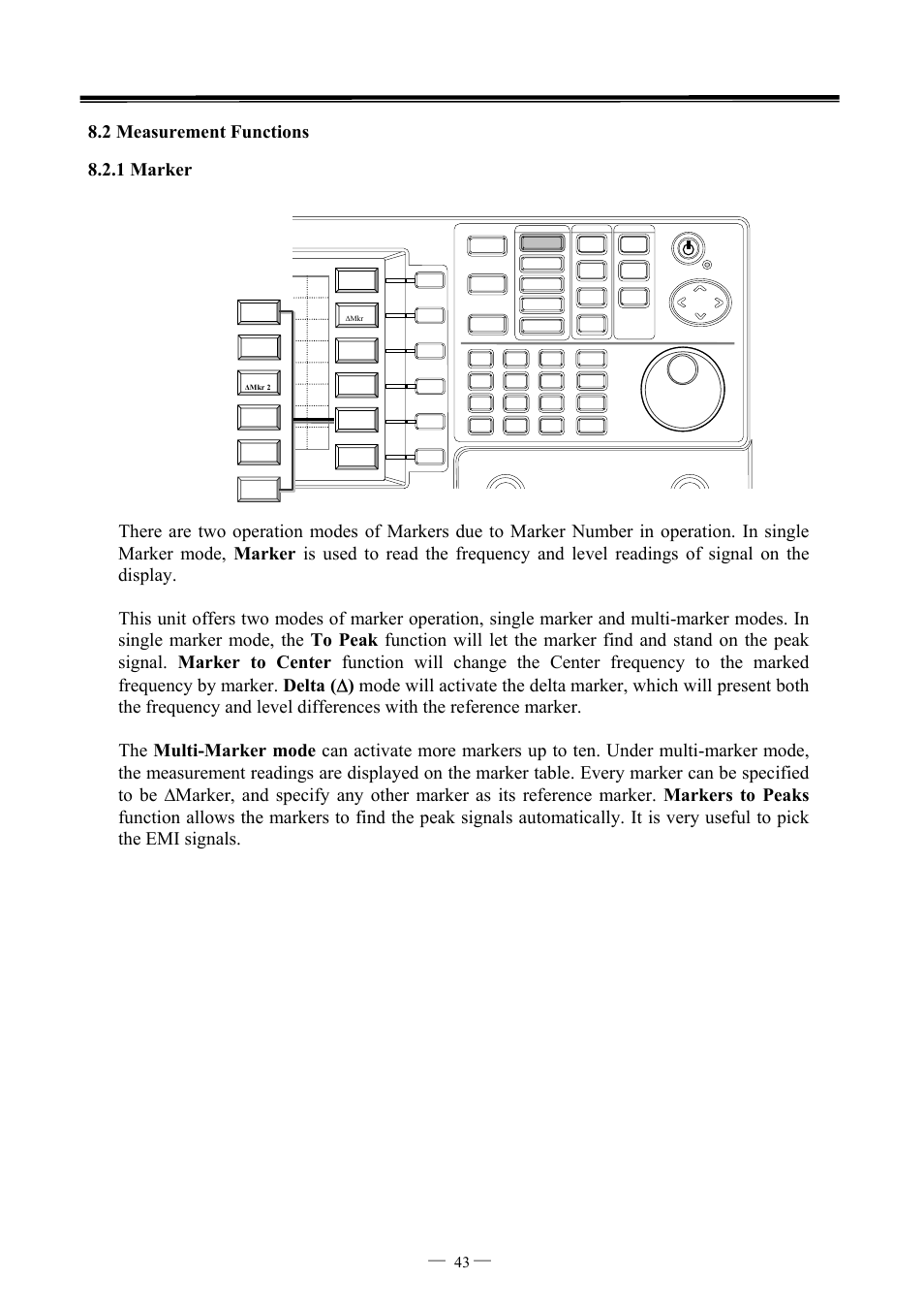 7ghz spectrum analyzer operation manual ⎯ ⎯ 43 | GW Instek GSP-827 User Manual User Manual | Page 44 / 97