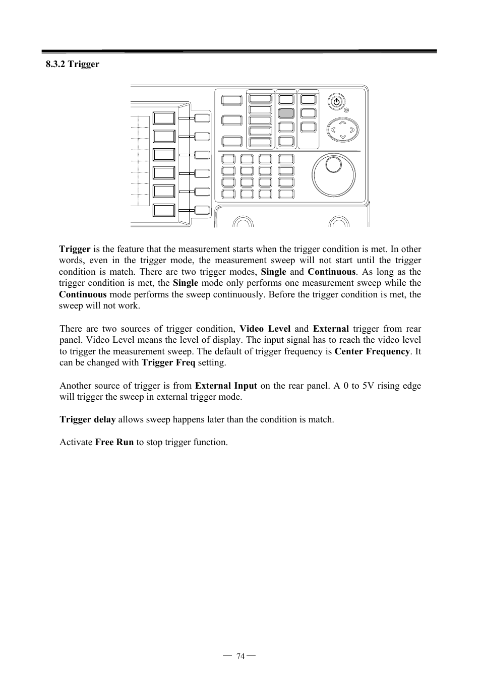 7ghz spectrum analyzer operation manual ⎯ ⎯ 74 | GW Instek GSP-827 User Manual User Manual | Page 75 / 97