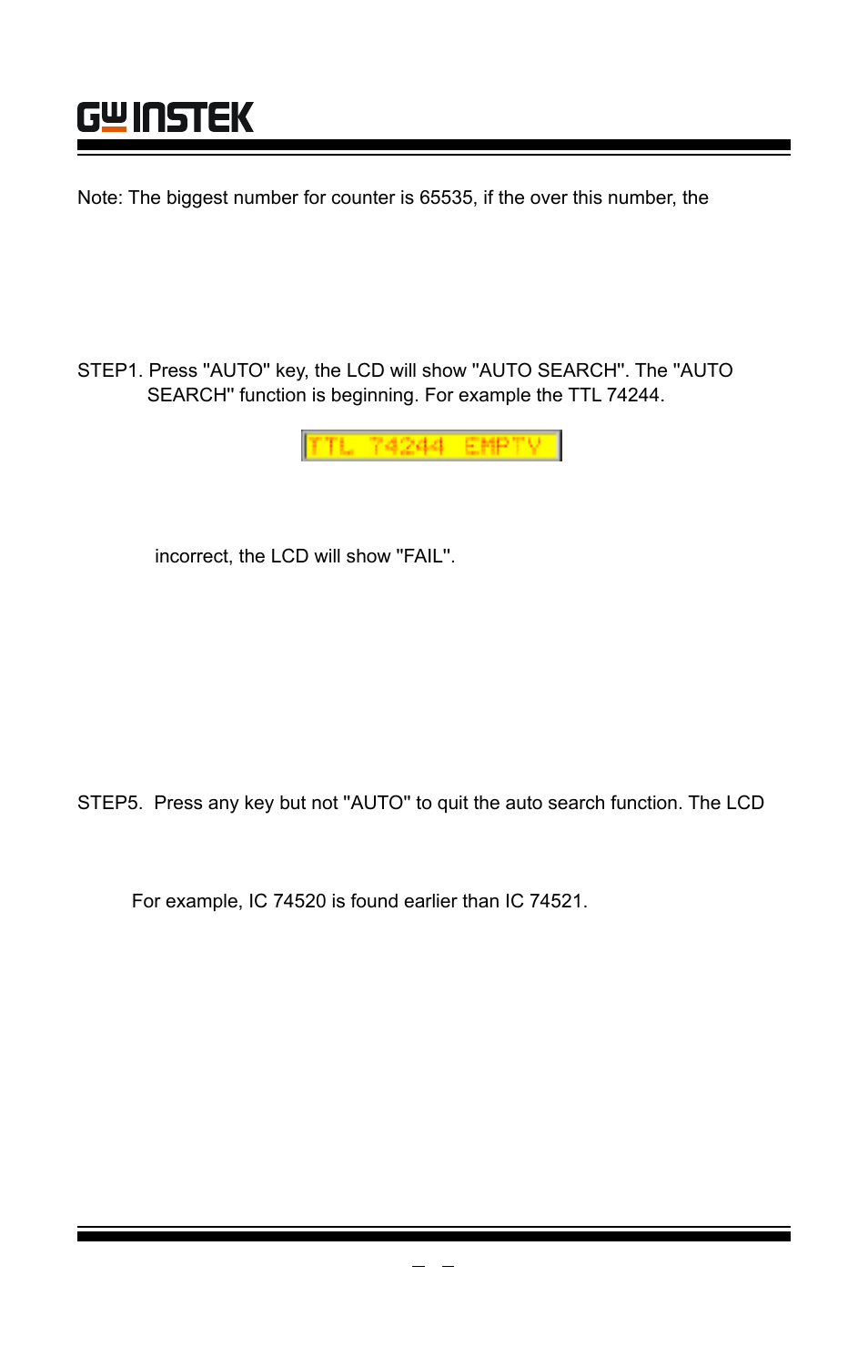 Auto search, Gut-6000a user manual | GW Instek GUT-6000A User Manual | Page 11 / 34