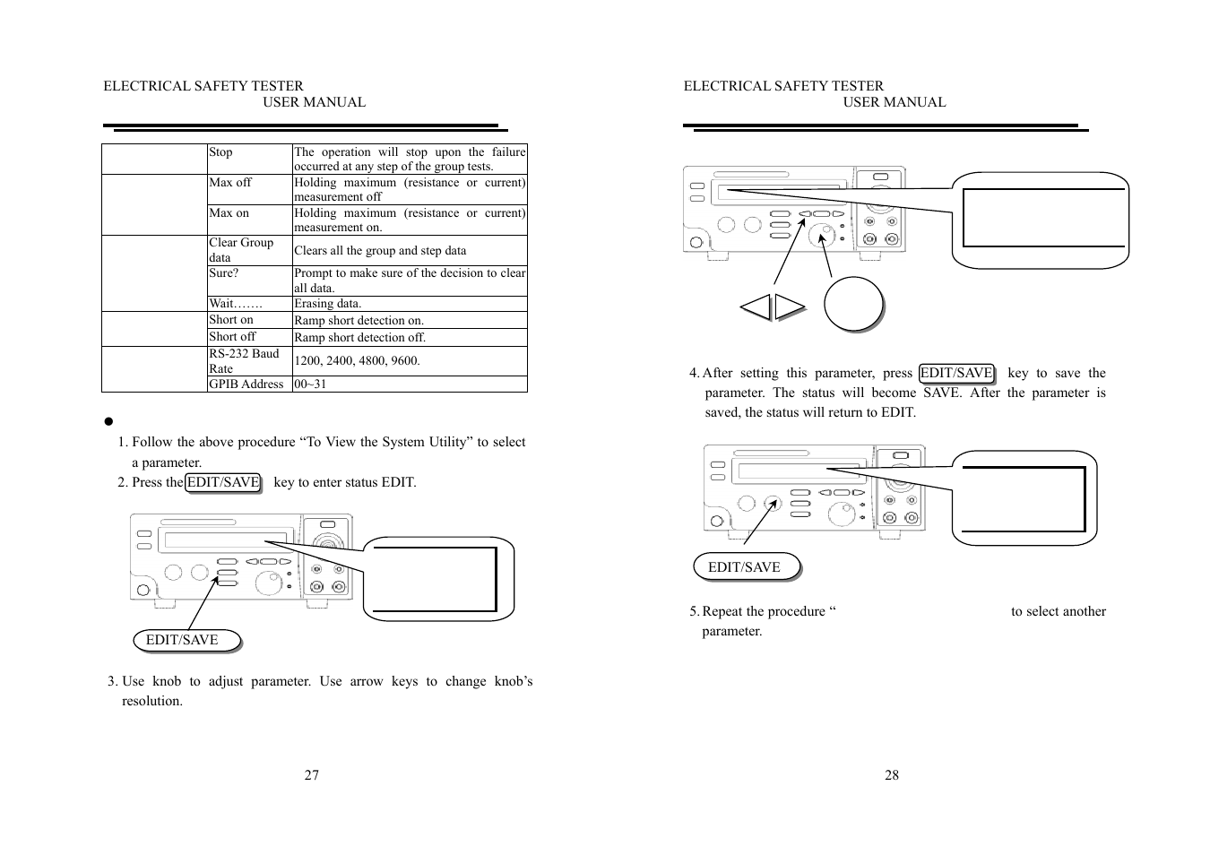 E d i t, S a v e | GW Instek GPI-700A Series User Manual User Manual | Page 18 / 24
