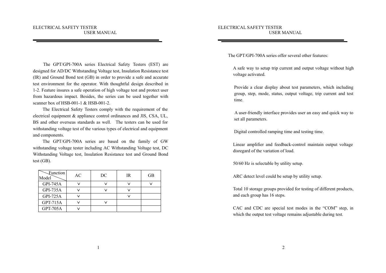GW Instek GPI-700A Series User Manual User Manual | Page 5 / 24