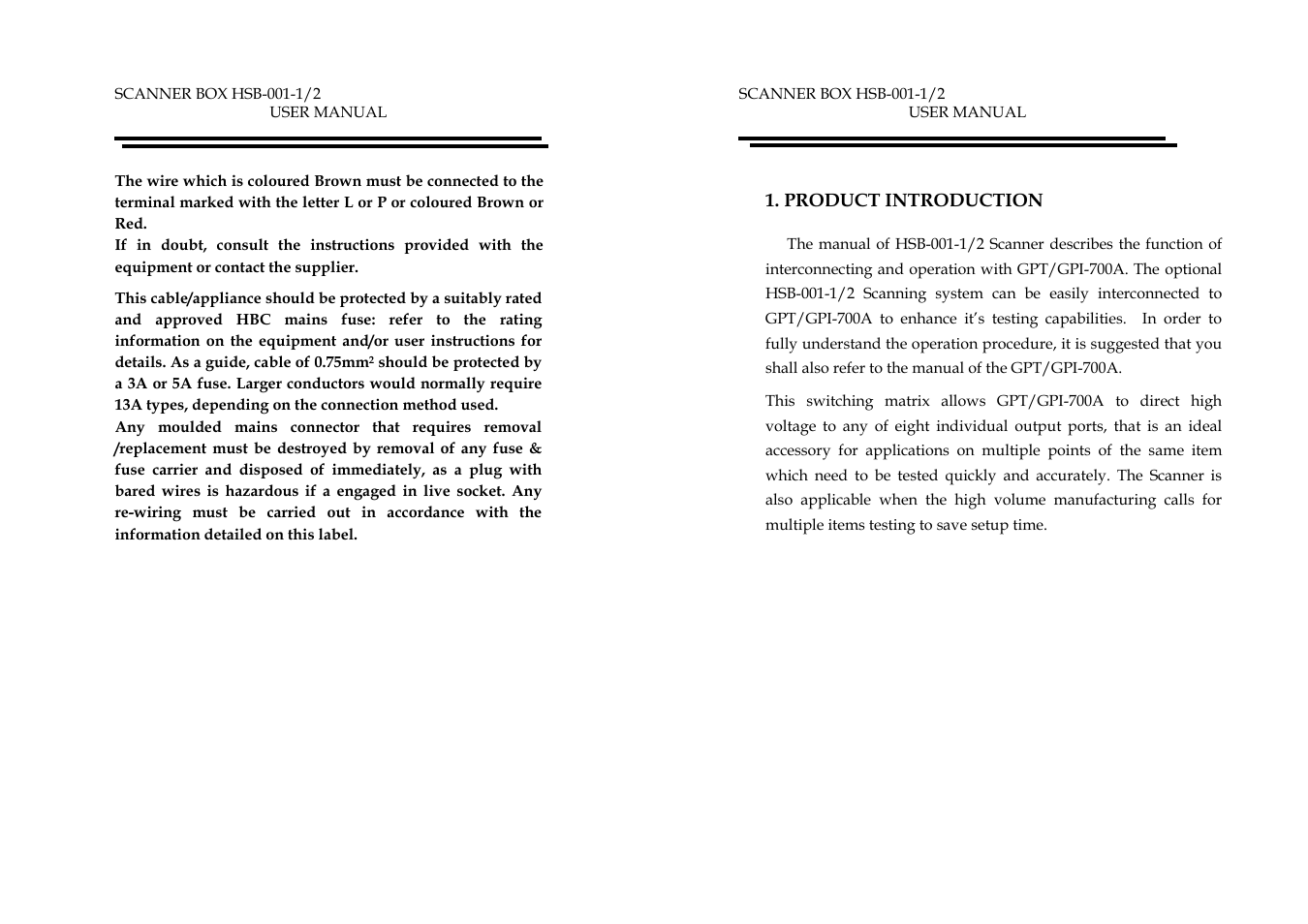 GW Instek GPI-700A Series HSB-001-01/-02 User manual User Manual | Page 3 / 9