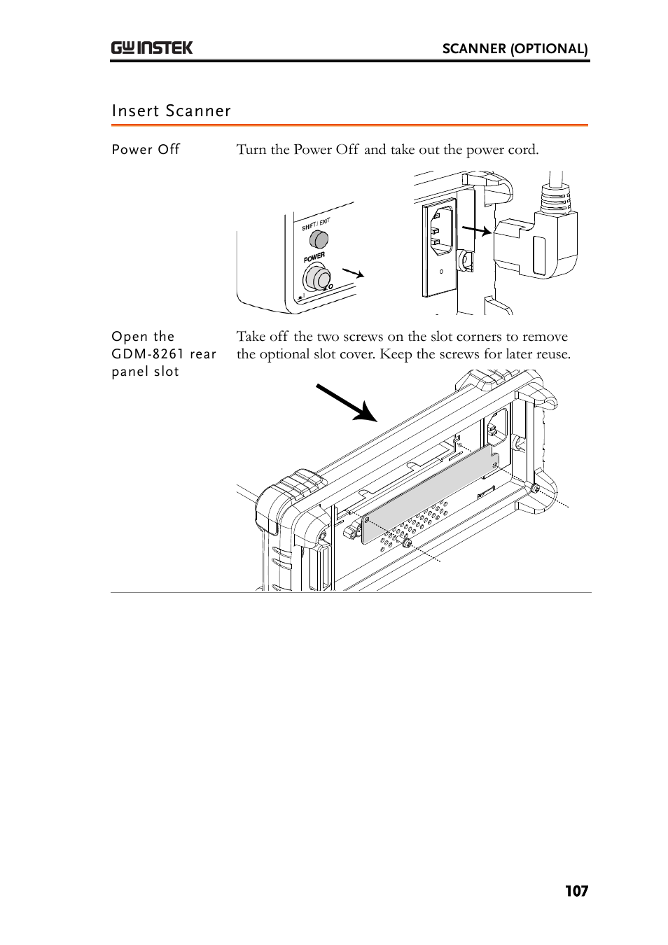 Insert scanner | GW Instek GDM-8261 User Manual User Manual | Page 107 / 224