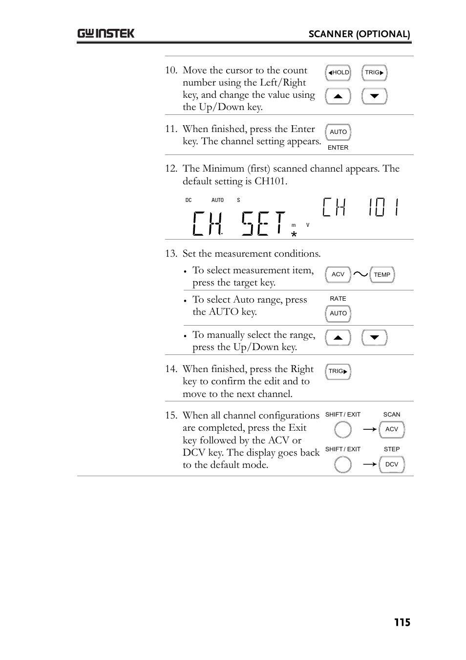 Set the measurement conditions | GW Instek GDM-8261 User Manual User Manual | Page 115 / 224