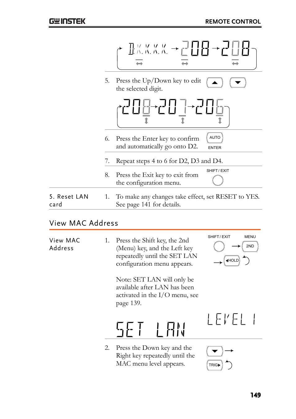 View mac address | GW Instek GDM-8261 User Manual User Manual | Page 149 / 224