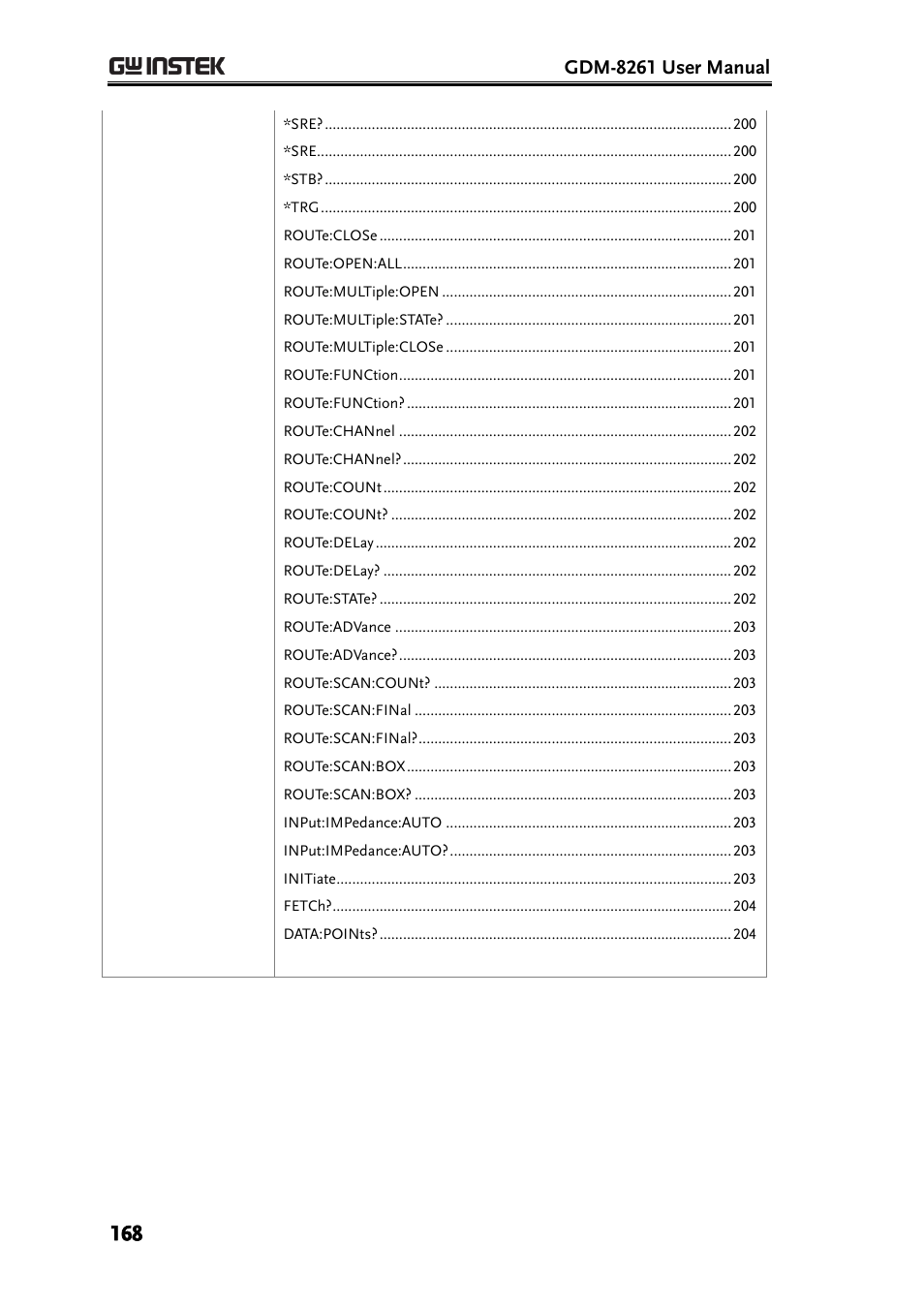 Gdm-8261 user manual | GW Instek GDM-8261 User Manual User Manual | Page 168 / 224
