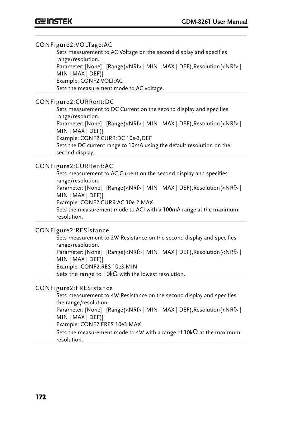 GW Instek GDM-8261 User Manual User Manual | Page 172 / 224