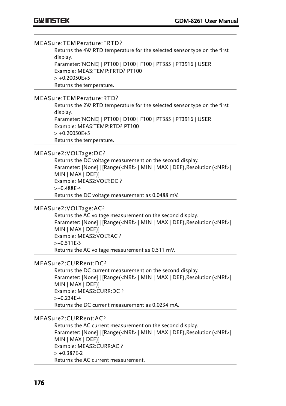 GW Instek GDM-8261 User Manual User Manual | Page 176 / 224