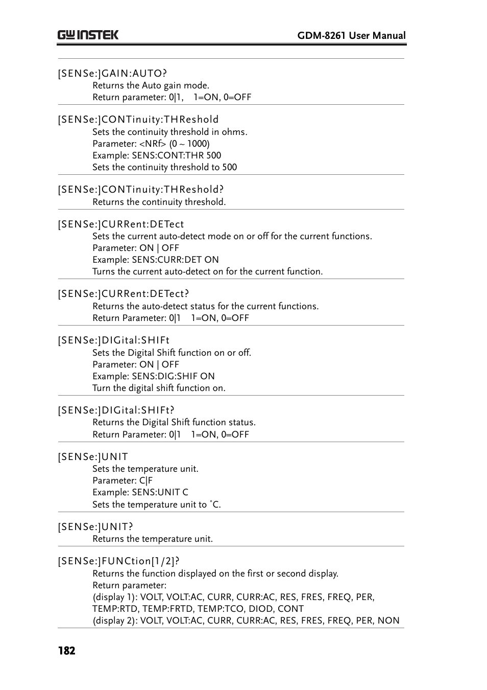 GW Instek GDM-8261 User Manual User Manual | Page 182 / 224